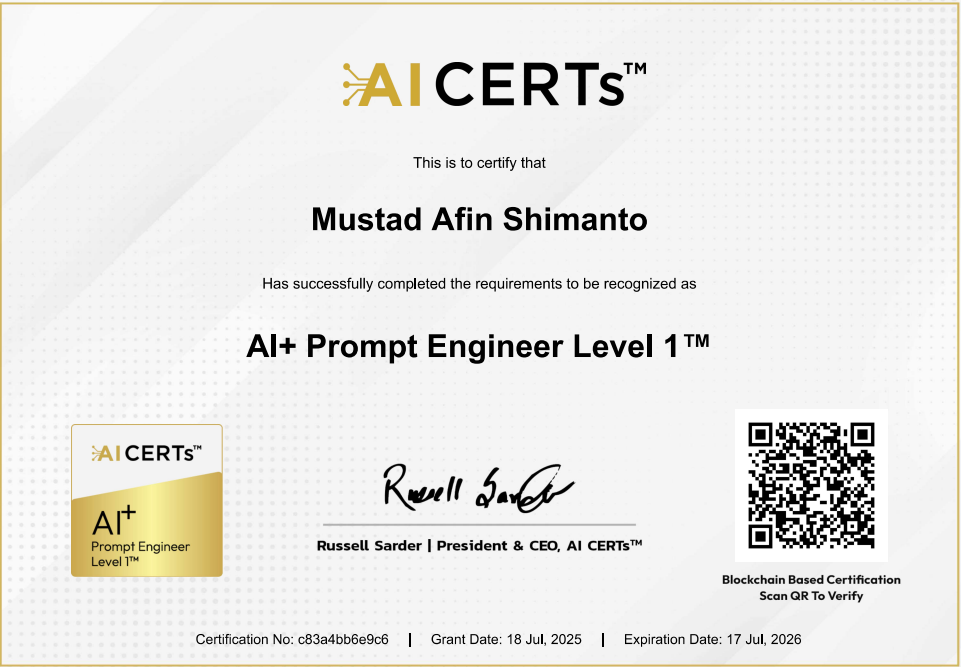 AI+ Prompt Engineer Level 1 Certificate