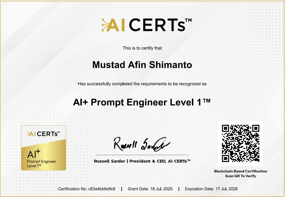 AI+ Prompt Engineer Level 1 Certificate