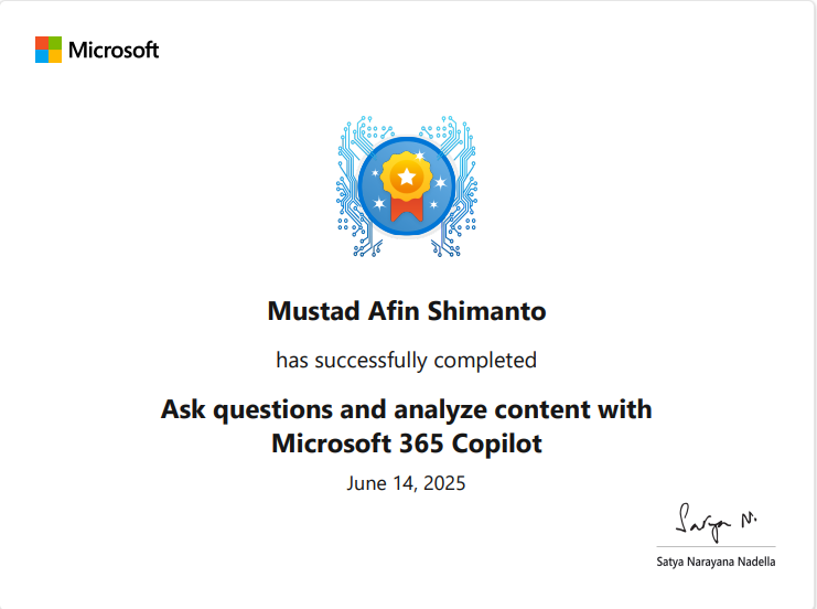 Microsoft 365 Copilot Certificate
