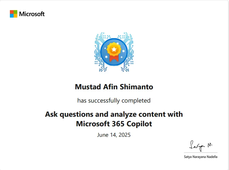 Microsoft 365 Copilot Certificate